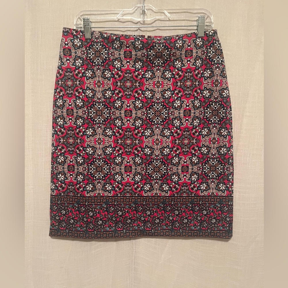 Talbots Multicolored Patterned Pencil Skirt